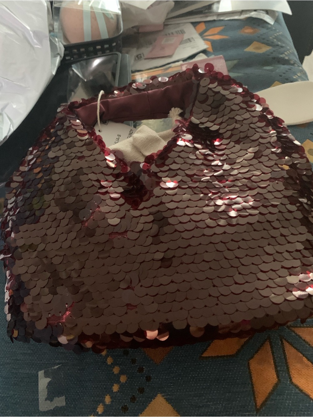 NWT Dolce Vita authentic Sequin Hobo Bag - Burgundy Red